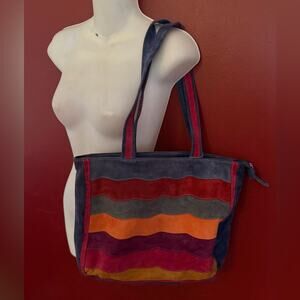 Y2K 90s Suede rainbow bag